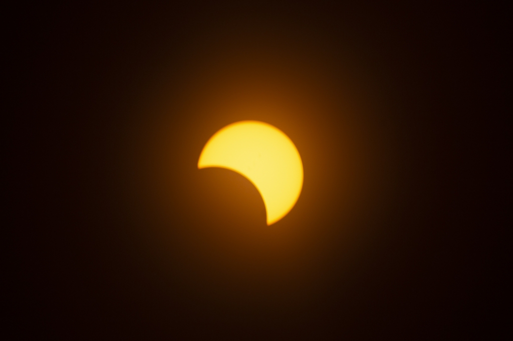 Third Contact plus 41 Minutes
This was my last photo of the 2017 eclipse.  The Eclipse Nazis (aka site monitors), not understanding that eclipses don't end at Third Contact, were harassing us to pack up our gear and clear off the site.
