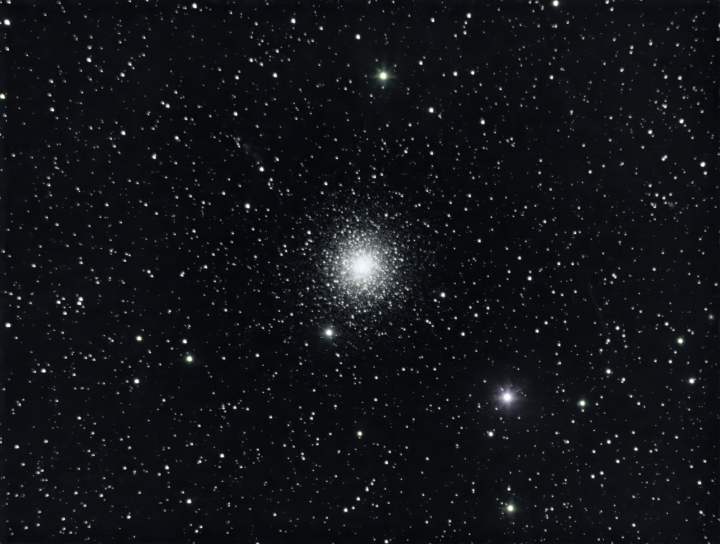 M15 - Globular cluster in Pegasus
Containing over 100,000 stars, 175 light-years in diameter, 33,600 light years from Earth.  This is one of the oldest (12 billion years) and most densely packed globulars in the Milky Way.
