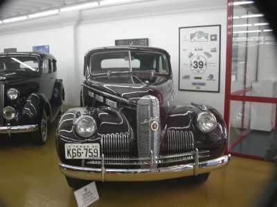 1940 Cadillac LaSalle 4-door Sedan
The LaSalle was kind of a junior Cadillac, built and marketed by Cadillac but with a different brand name, and priced lower than a Cadillac.  LaSalles were built from 1927 to 1940, so the car in the picture is one of the last LaSalles ever built.
Keywords: Aegean Free Zone;Esbas;Izmir;Turkey March 2006