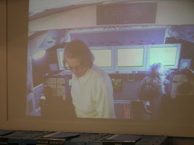 Elouise Mattox in Space
The Mission Control monitor didn't present a very good picture - sorry, Elouise.
Keywords: Izmir;Space Camp Turkey;Turkey March 2006