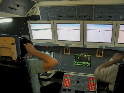 Sandie at the Controls
Sandie is in the left seat, the pilot's chair of the Discovery Space Shuttle.
Keywords: Izmir;Space Camp Turkey;Turkey March 2006