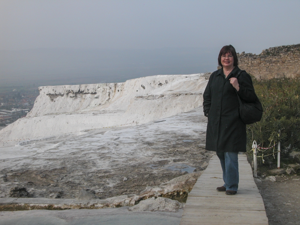 Sandie at Pamukkale
Pamukkale means "cotton castle" in Turkish.
