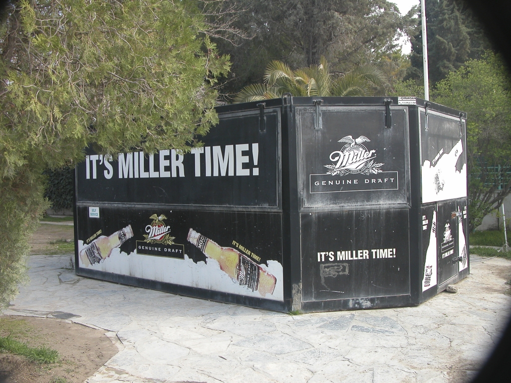 It's Miller Time!
Even in an Islamic country, you can't get away from beer ads.
