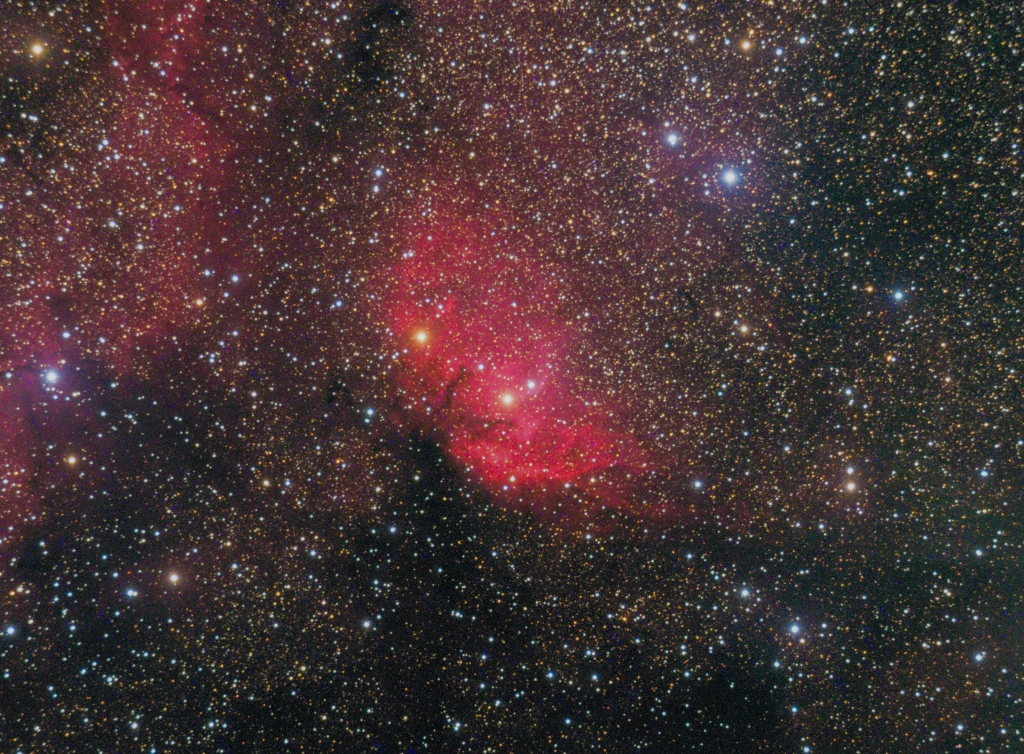 Tulip Nebula - Sh2-101
An emission nebula about 6,000 light-years away in the constellation Cygnus.  The shape vaguely resembles the outline of a tulip.
