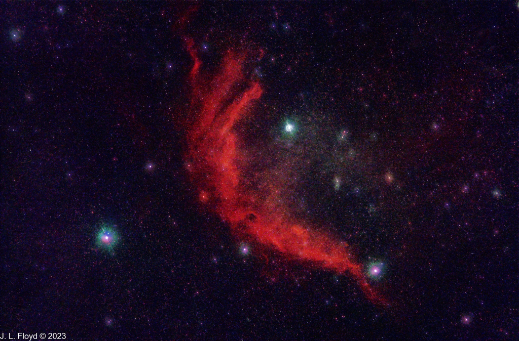 Sh2-204 - Faint nebula in Camelopardalis
Emission nebula, about 12,500 light-years away
