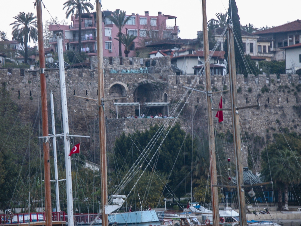 A Melange of Medieval and Modern
The walls of the Old City bastion tower above the marina and frame the modern structures on top.
