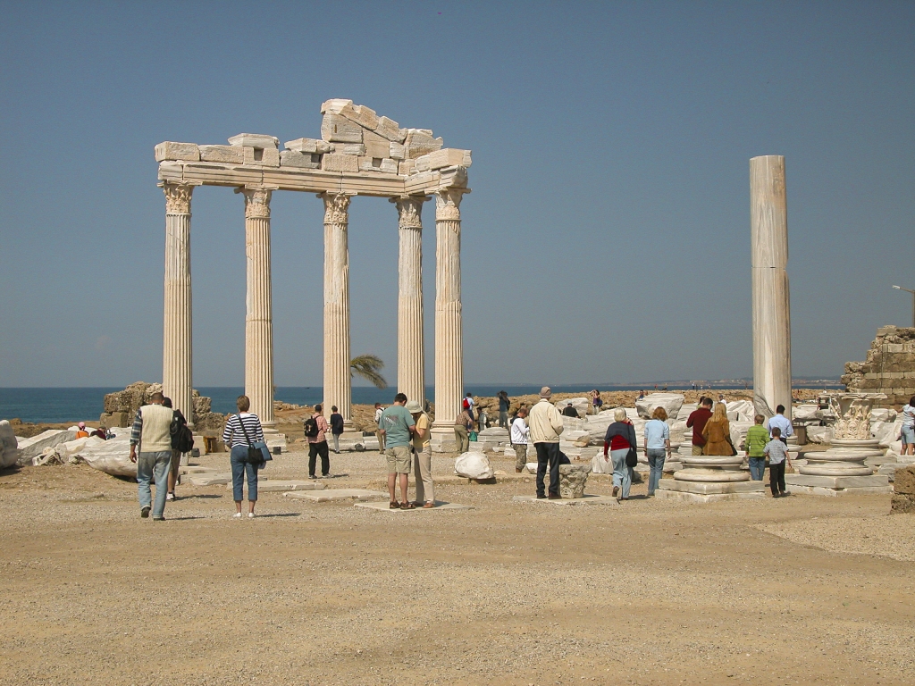 Temples of Athena and Apollo
Athena and Apollo were the patron deities of Side, and their almost identical twin temples commanded the harbor entrance.  Here, Mark Antony first met up with Cleopatra.
