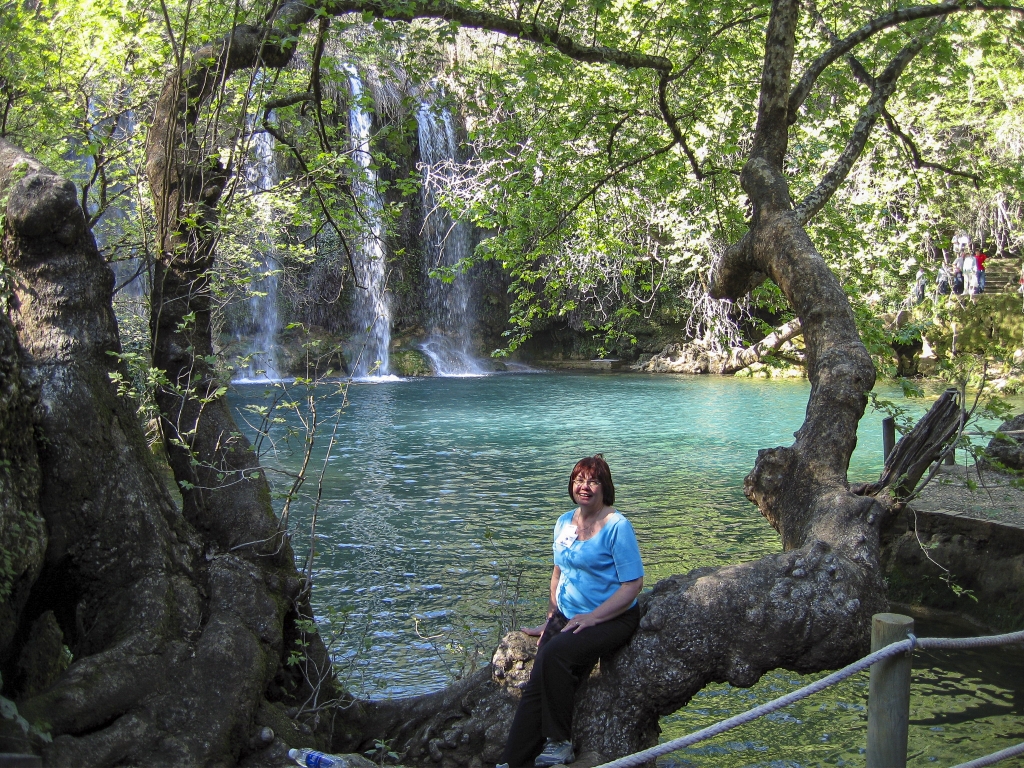 Sandie at Kursunlu Falls
The bizarrely twisted and gnarled trees made a perfect frame for this scene.
