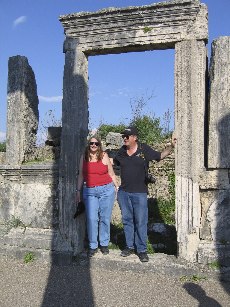Cherie and Michelle at Perge
Framed by a doorway at the Agora.
