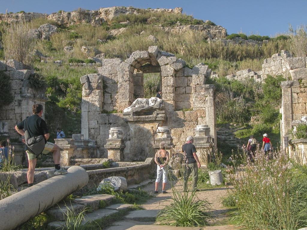 Nymphaeum
The Nymphaeum was a monumental fountain, built in the second century AD, at the end of the colonnaded main street by the Acropolis.
