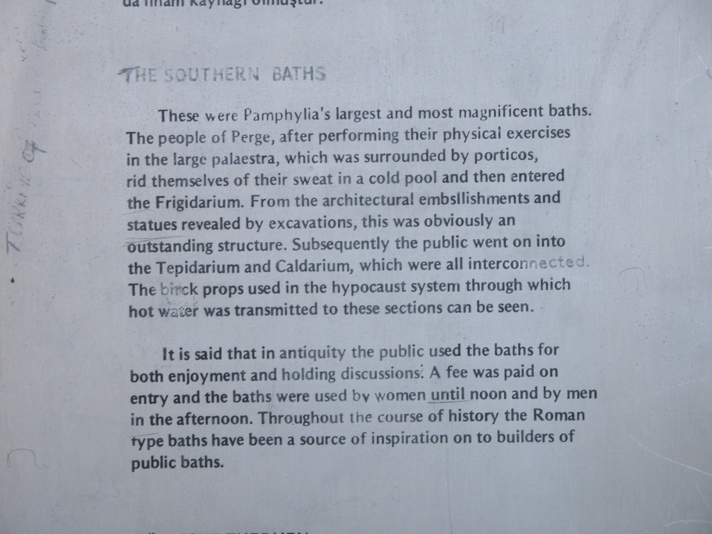 Baths and Propylaeum - Description
In the last sentence in the first paragraph, the second word obviously should be "brick", and a "hypocaust" is a hollow space under the floor of an ancient Roman building, into which hot air was sent for heating a room or bath.
