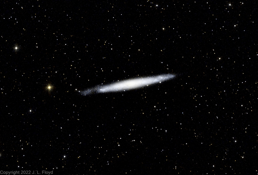 NGC 4244, the Silver Needle Galaxy in Canes Venatici
Another "needle" edge-on galaxy, member of a group of galaxies associated with Messier 94 in the Virgo supercluster; about 14 million light-years from Earth.
