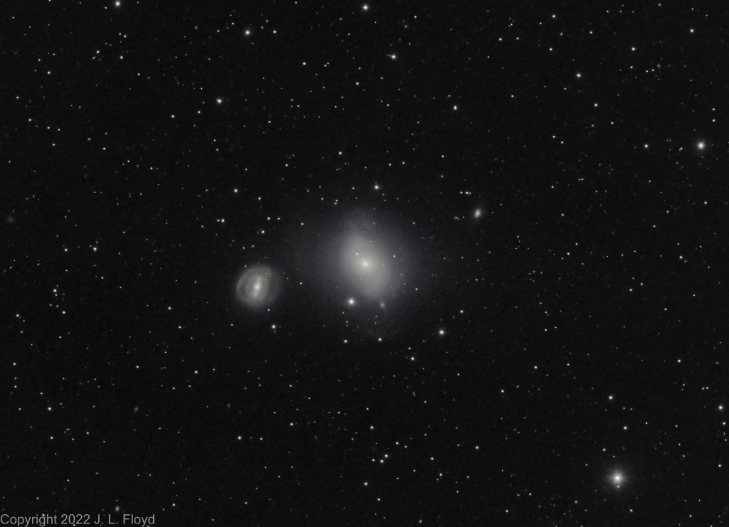 M85 - Lenticular or Elliptical Galaxy in Coma Berenices
M85 is a lenticular galaxy in the process of transitioning to an elliptical galaxy.  It lies on the outskirts of the Virgo Cluster and is 60 million light-years away, is estimated to be 125,000 light-years across, and is interacting with the smaller nearby galaxy NGC 4394.
