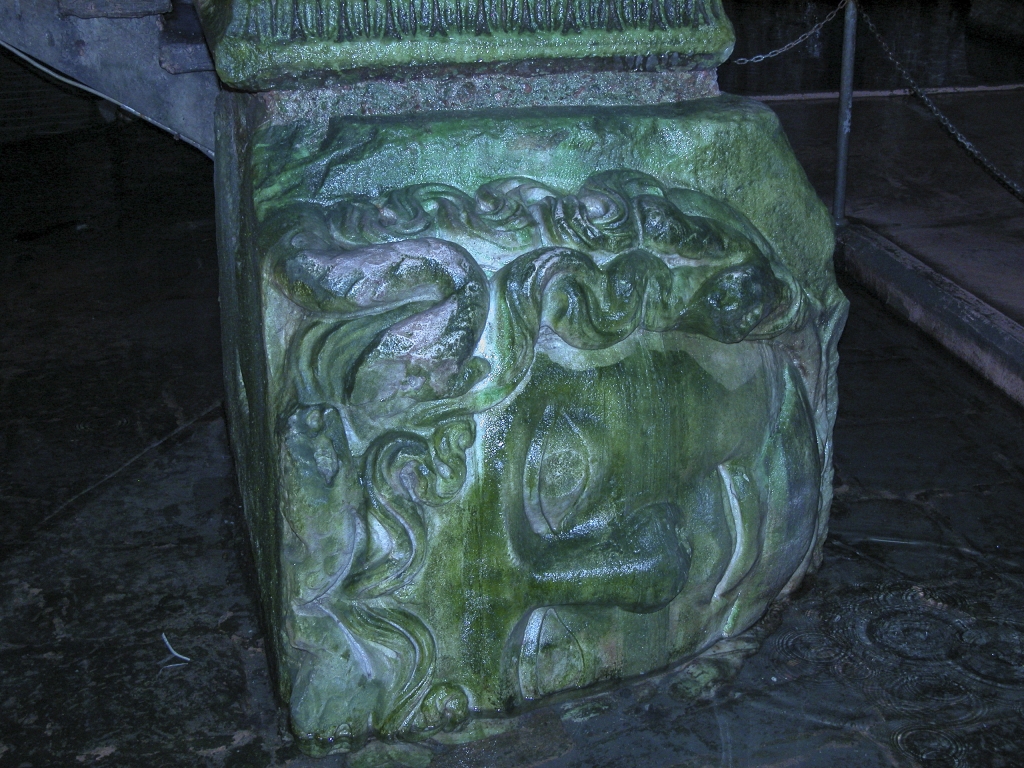 Sideways Medusa Head
It is thought that this Medusa head was placed sideways because only that orientation made it the right height to support the column which it supported.

