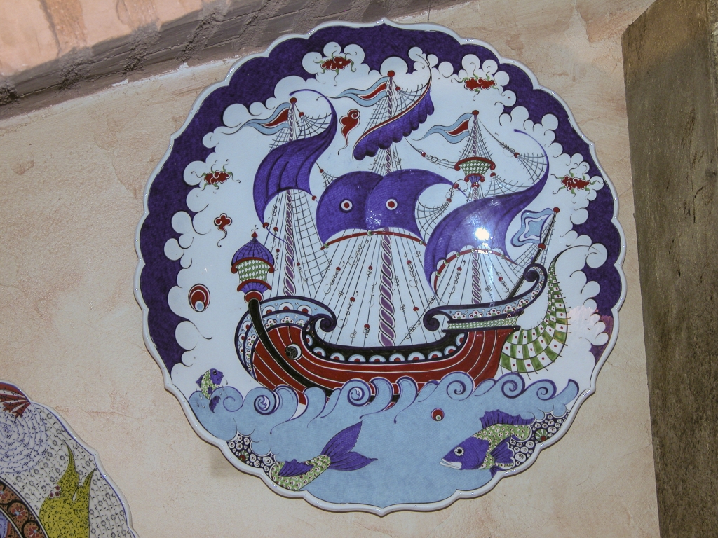 Maritime Motif
Note the Nazar Boncuğu on the sails.
