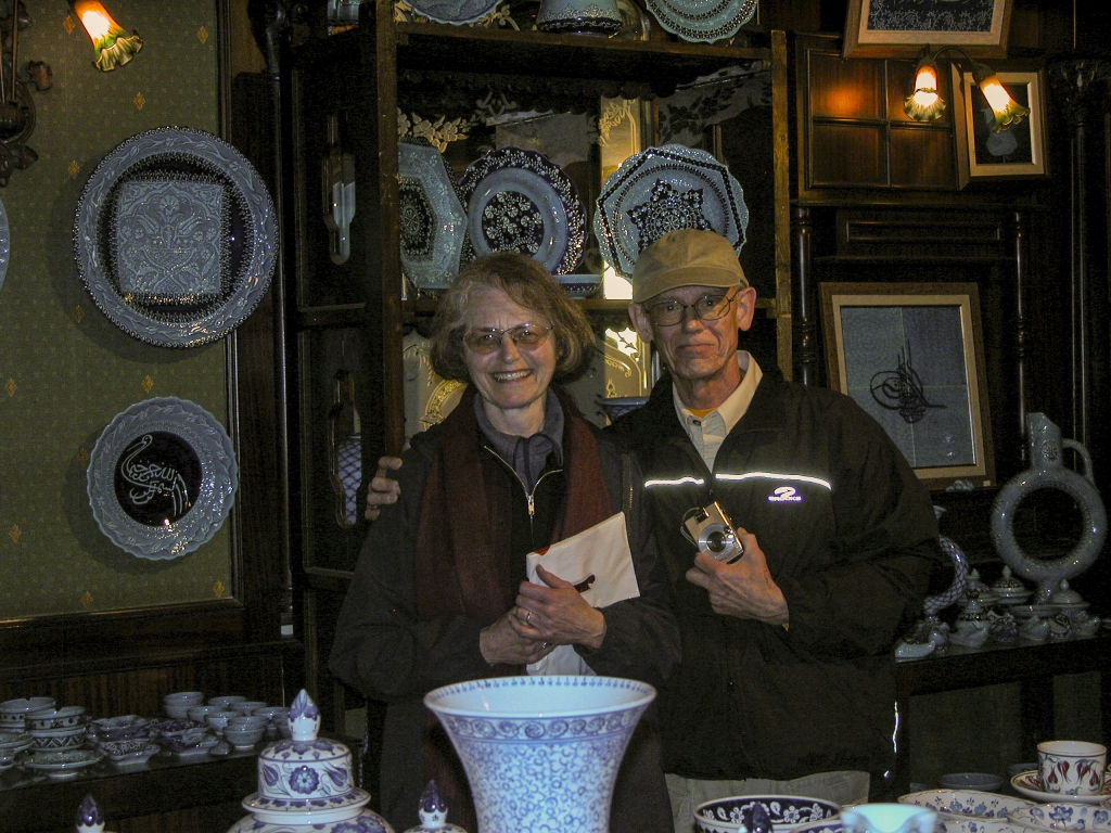 Chuck and Elouise Mattox
Browsing the wares in the pottery shop.
