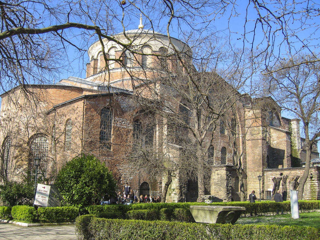 The Arsenal of Holy Peace
Hagia Irene - the Church of Holy Peace - was one of the few churches not converted to a mosque after the fall of Constantinople in 1453.  It was used as an arsenal instead.
