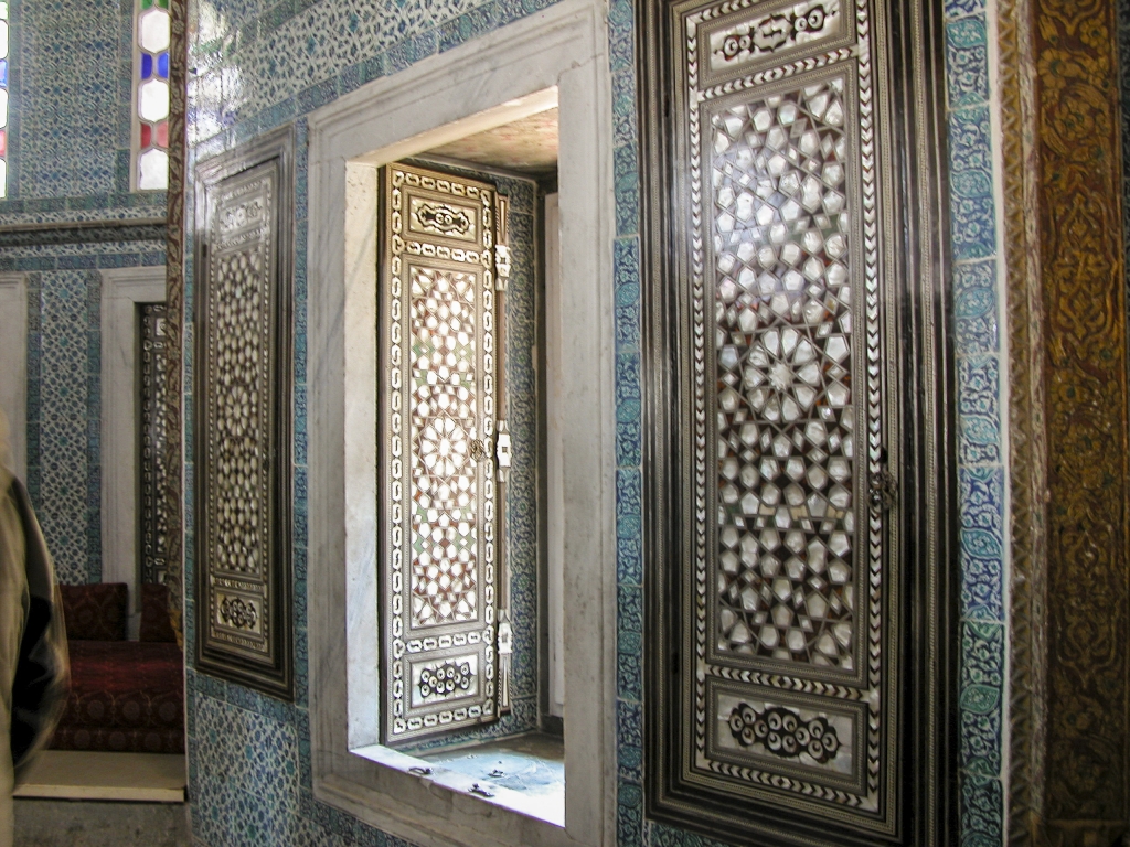 Air and Light
The carved wooden shutters opened to admit air and light supplementing the illumination provided by the stained-glass windows.

