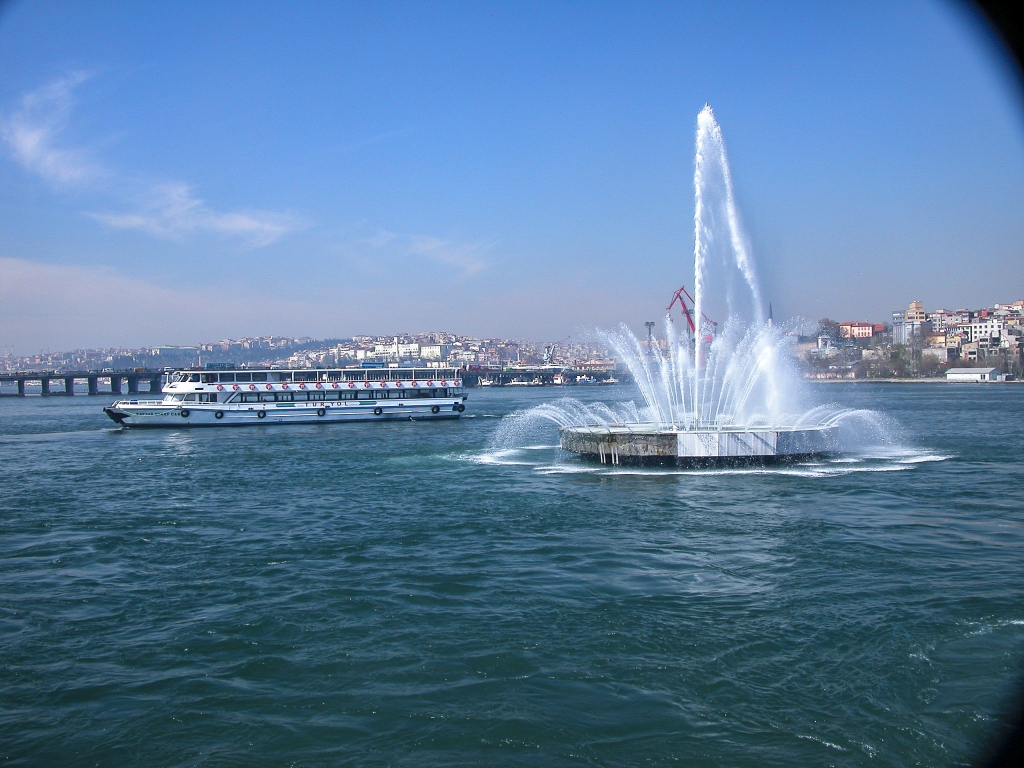 Waterborne Fountain
This fountain marked the entrance to the Golden Horn from the Bosphorus.  In the background is the Galata Bridge across the Golden Horn.
