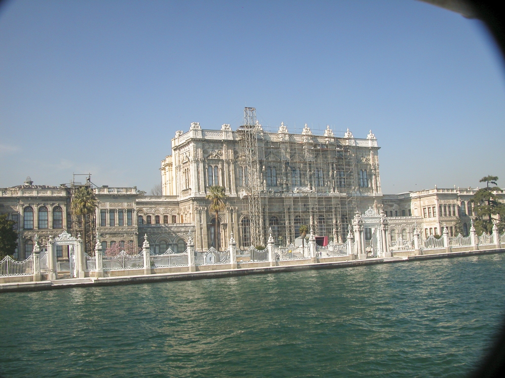 Dolmabahçe Palace - close-up view
Restoration work was in progress.
