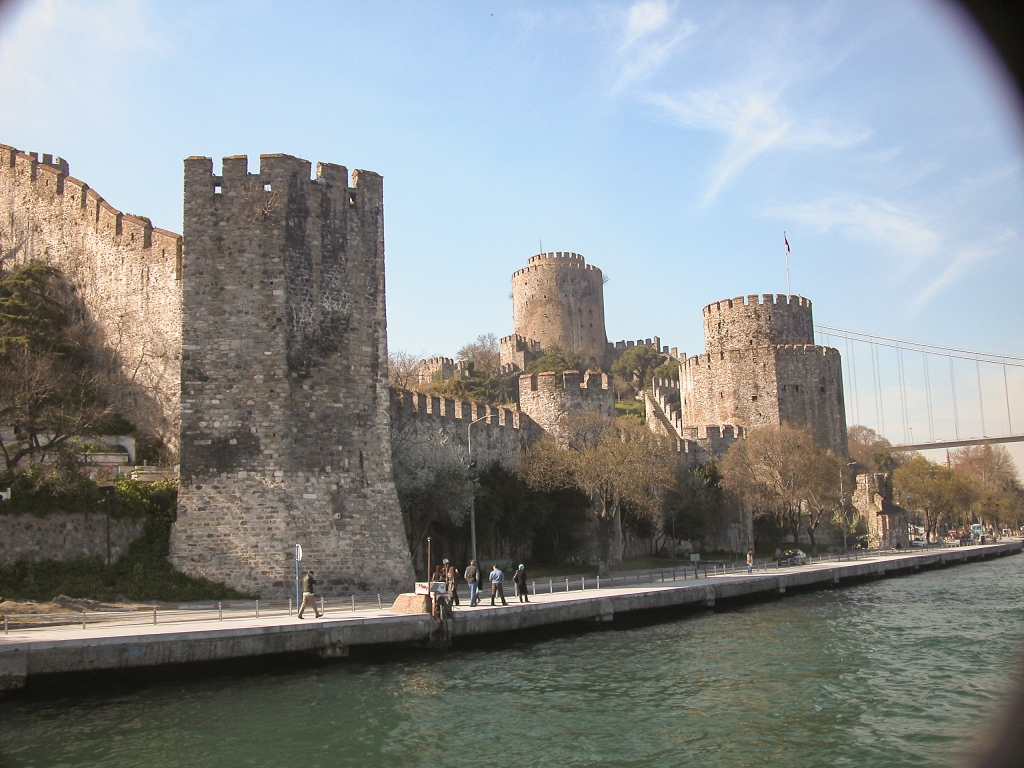 Cut-throat Castle
The original name of Rumelihisari was "Boğazkesen", which means "strait-cutter"; but "boğaz" means "throat" as well as "strait" in Turkish, so the implication was that it was going to cut the throat of Byzantium - which it did.
