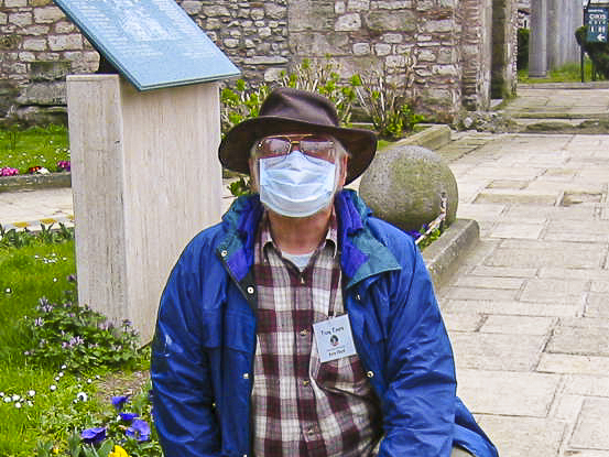 Masked Man
Attila warned us that there was a danger of avian flu and told us that we should wear masks to Aya Sophia.  I had brought some surgical masks to wear on airplane flights, so this was an opportunity to make good use of them.
