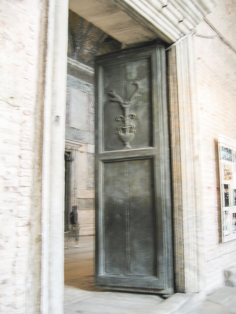 Narthex Door
A bronze door providing entry to the narthex (antechamber).  Each door in Aya Sophia seemed to have a different figure.
