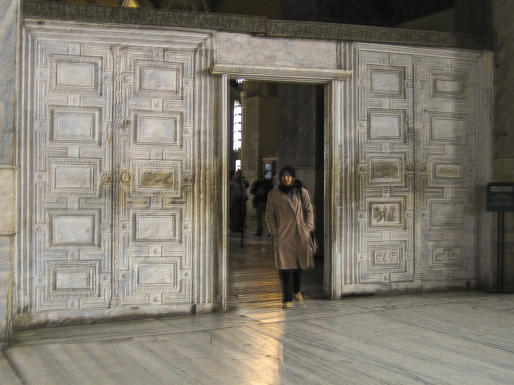 The Marble Door
Located in the southern part of the upper gallery, the Marble Door opened into a chamber that was used for synods (church councils). This picture was taken inside the chamber.
