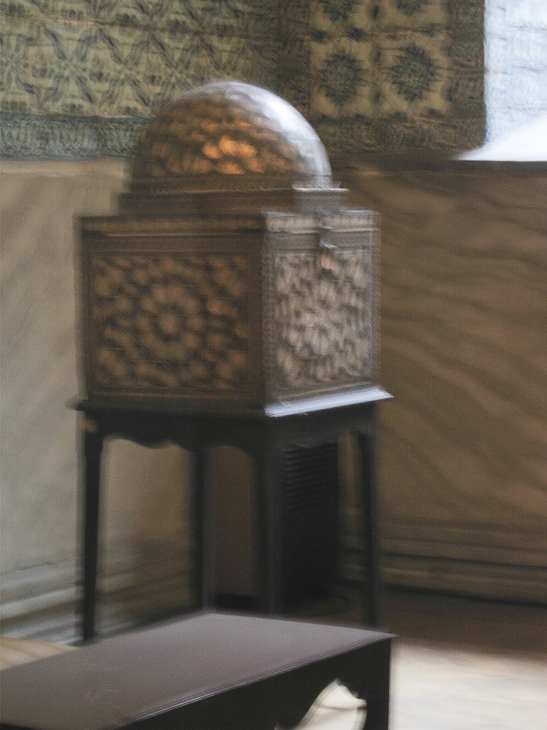 Library Furniture
This curious piece of furniture stands in the Library.  I don't know its overall purpose, but it appears to harbor a light in the dome.
