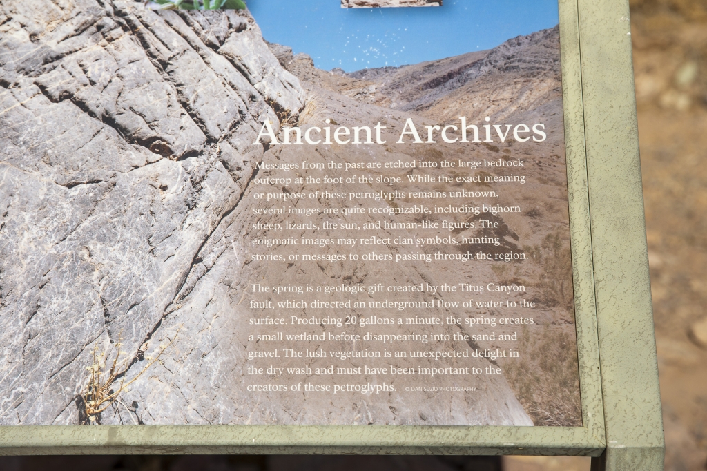 Ancient Archives
This info-board links the petroglyphs to the nearby spring.
