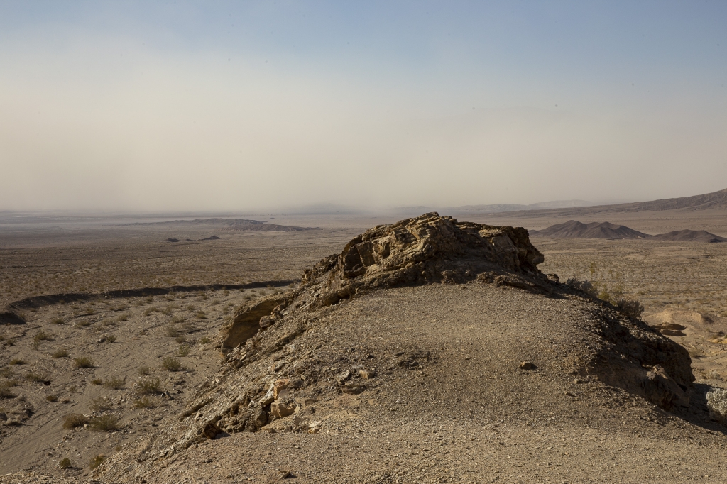 Dust to Dust
A view toward the Valley floor from the approaches to Keane Wonder Mine.  We were glad not to be down there inside the dust cloud.
