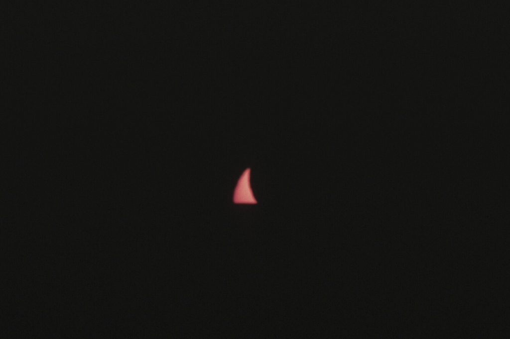 Dragon's Tooth
Fourth Contact (end of post-totality partial phase) will occur at 8:34:23 local time, with the Sun well below the horizon.

