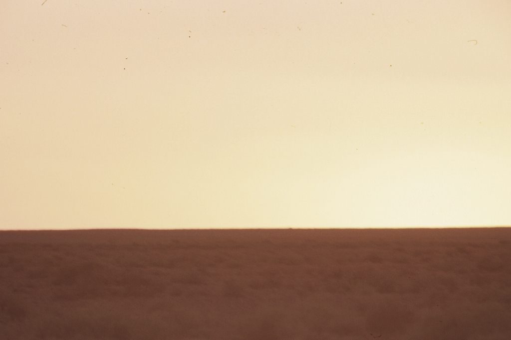 Gone
The Sun has set.  The flat and featureless terrain of the Outback stretches far away.
