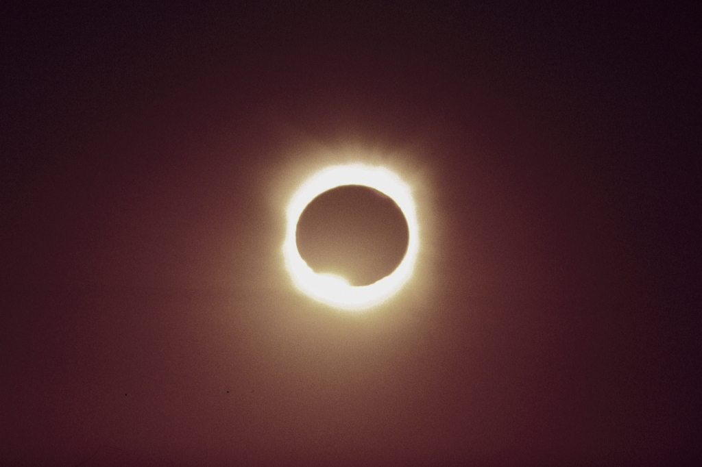 End of Totality
I missed getting the diamond ring on this one, but you can see a hint of it at 7 o'clock.
