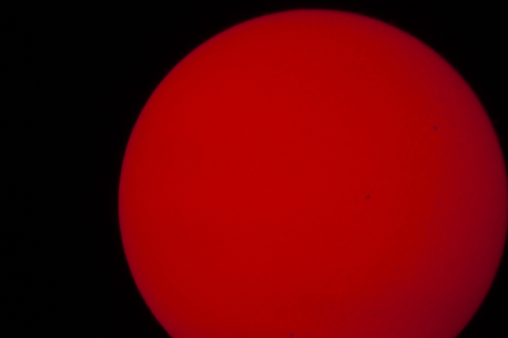 Prior to First Contact
With the H-Alpha setup, the Sun doesn't entirely fit into the field of view of the 70mm scope.
