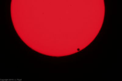 Second Contact
First contact plus 16 minutes - Venus has now "detached" itself from the Sun's rim and is heading inward.
