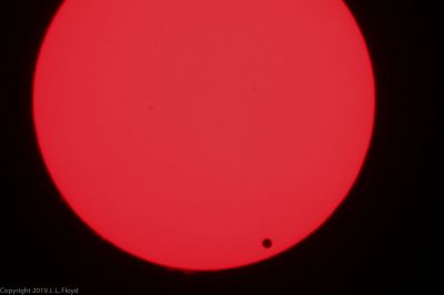 First Contact plus 28 minutes
Venus is well on its way across the Sun's disk.
