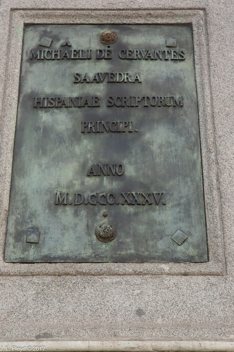 Plaque on Cervantes Monument