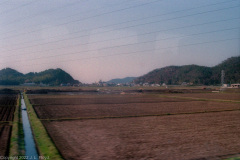 View of Honshu farmland from the Shinkansen.