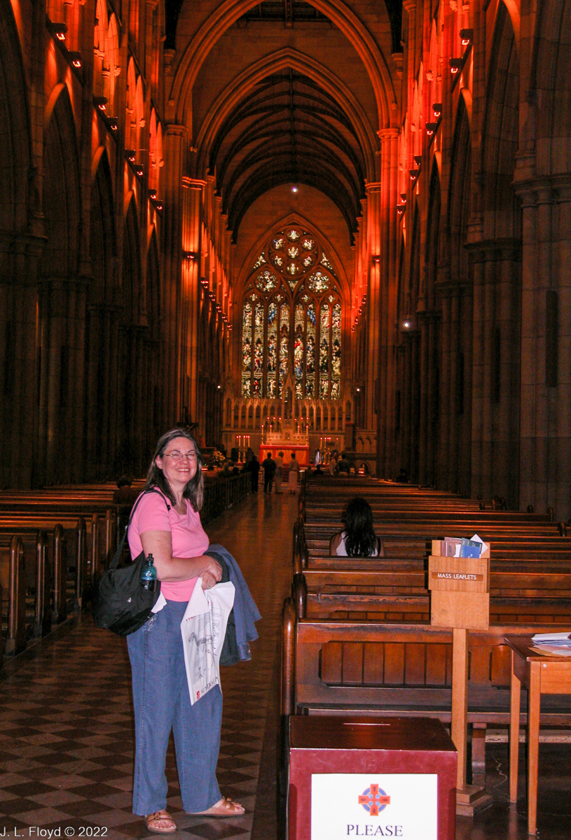 Sandie in St. Mary's Cathedral, Sydney